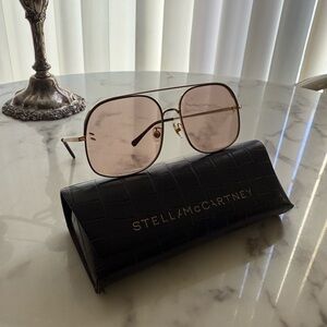 Stella McCartney Rose-Tinted Gold Frame Sunglasses